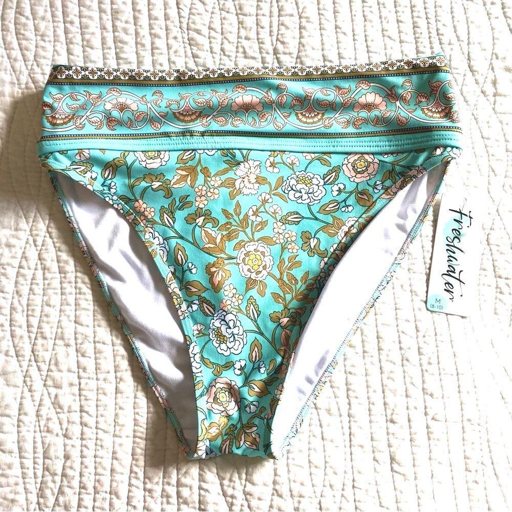 Boho Beach Women's Freshwater High Waist Banded High-Leg Swim Bottoms